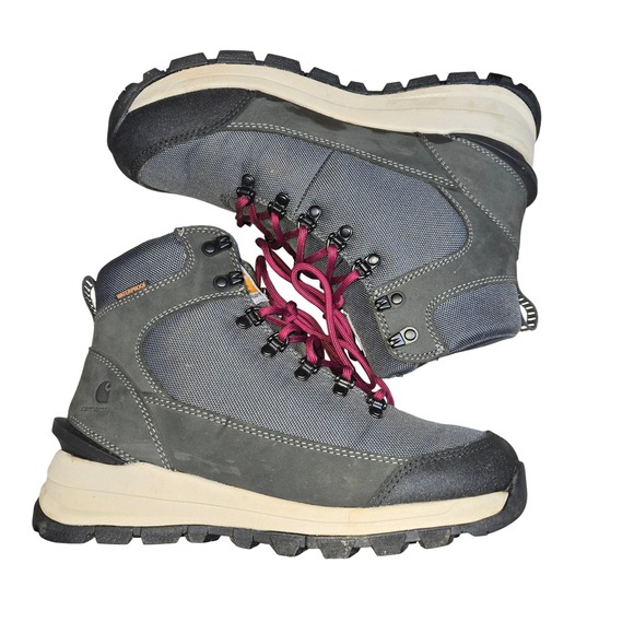 Carhartt Womens Waterproof Hiking Boots Gray Pink Laces Size 9.5 M FH6087W - Picture 3 of 9